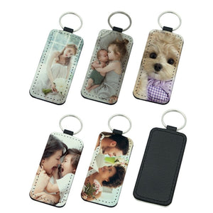 20pcs Blank Sublimation Leather Pendant Tags Key Chains